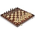 Wegiel Handmade Junior European International Chess Set - 16 Inch Folding Wooden Board & Pieces