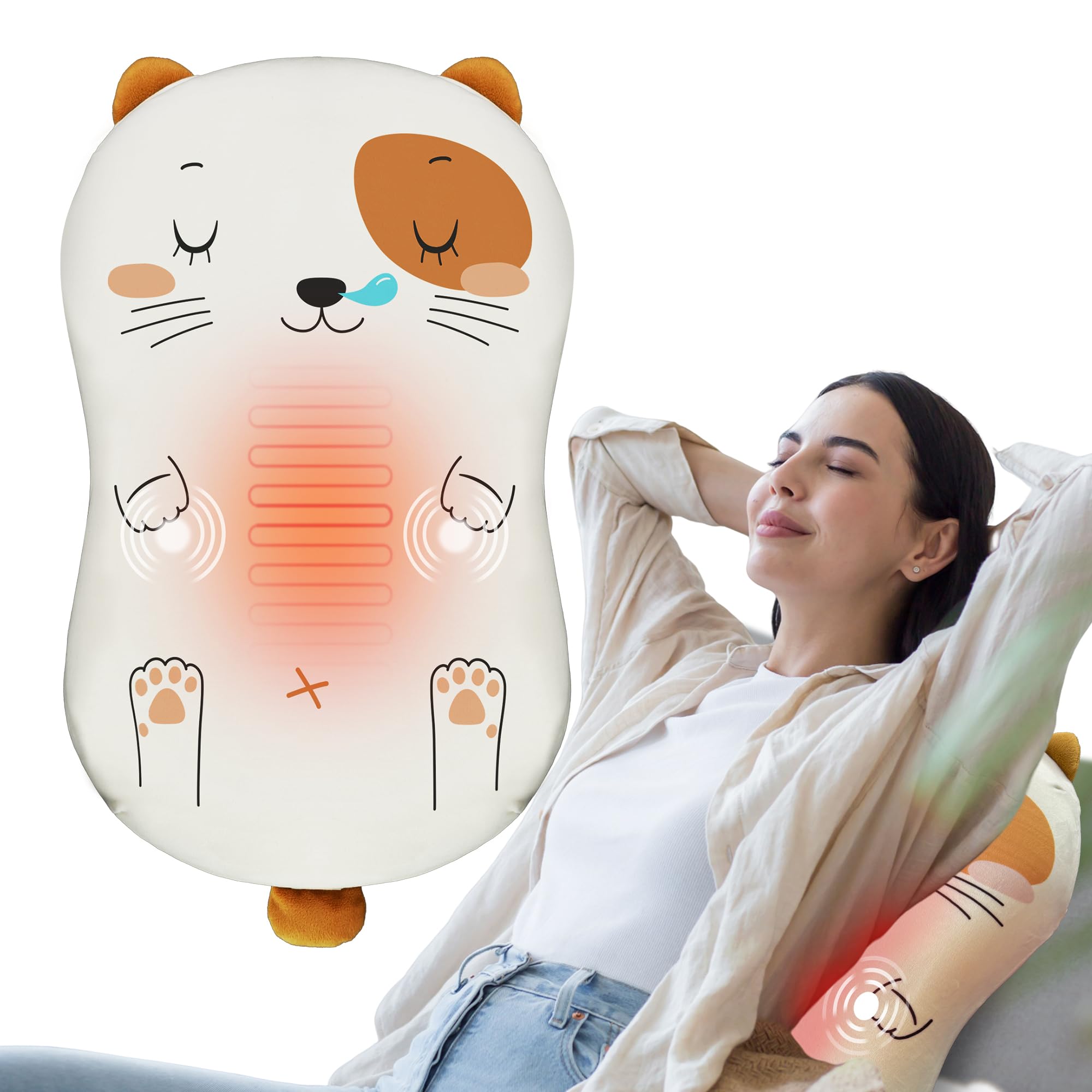 Photo 1 of COMFIER Massage Pillow for Back, Heated Massage Chair Pad with 3 Vibration Massage Modes, Massage Seat Cushion with Heat, Vibrating Massaging Heating Pad for Mom Women