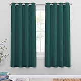 PONY DANCE Dark Green Thermal Insulated Curtains 2 Panels 46x45 Eyelet