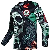 Pimaodog Men's Mountain Bike Jersey, Long Sleeve, Quick Dry, Off-Road Motocross Jersey, Downhill & Motocross Shirts