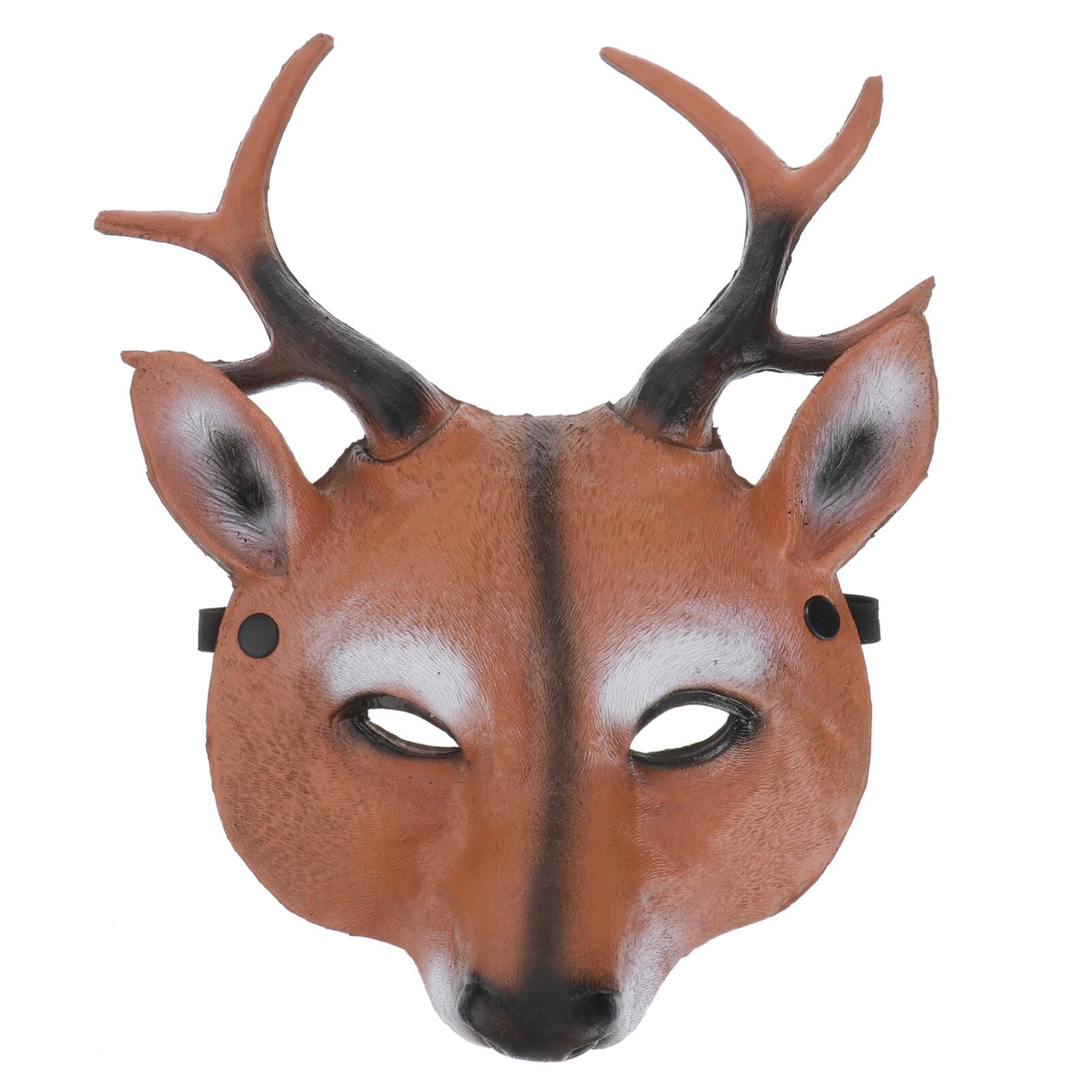 AMOSFUN Deer Mask Halloween Realistic Animal Face Mask Reindeer PU Mask Animal Cosplay Costume Props for Masquerade Halloween Parties/Dances/Carnivals