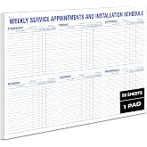 Weekly Service Appointment Schedule Pad 22 x 17-52 Sheets/Pad, 1 Pad | Weekly desk planner pad for scheduling service appointments, technician workloads, and installation jobs