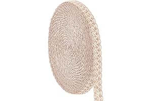 PH PandaHall 12m/13 Yards Polyester Braided Lace Trim, 15mm/0.6 inch Woven Braid Trim Sewing Centipede Lace Ribbon Decorative Gimp Trim for Curtain Upholstery Home Decoration Handicraft