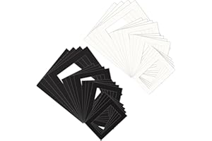 32 Pcs Picture Mats, Pre-Cut Picture Mat Boards for Frames, 8 Sizes Display Photo Frame Mats Picture Mat Boards Kit for Photo
