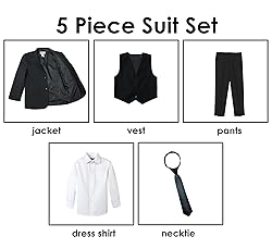 Spring Notion Big Boys' Modern Fit Black Suit Set 12
