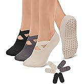 Diu Life 3 Pack Pilates Socks Yoga Socks with Grips for Women Non Slip, Workout, Pure Barre, Ballet, Dance, Hospital Socks