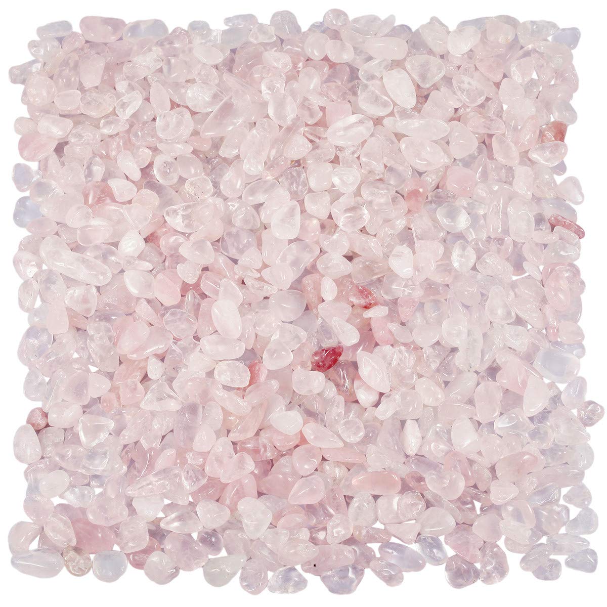 KYEYGWO Rose Quartz Tumbled Chips Crushed Natural Stone for Decoration, Crystal Quartz Gravel Garden Decorative Stones 1 Pound(460 Gram)