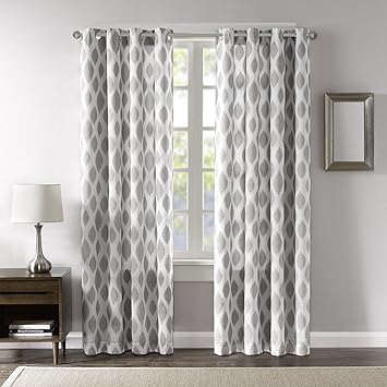 Blackout Curtains For Bedroom Modern Contemporary Silver Sheer Window Curtains For Living Room Family Room Stella Woven Grommet Room Darkening Black