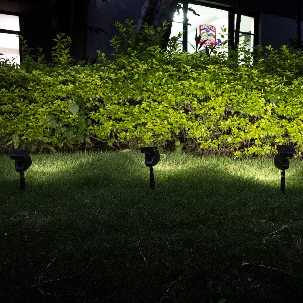 Solar Landscape Spotlights, Brightown Waterproof Adjustable Outdoor Led Spot Lights Wireless Automatic Landscaping Light for Yard Driveway Garden Pathway Lawn Walkway Pool Patio Pack of 2 - - 