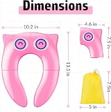 Maliton Potty Training Toilet Seat for Baby Girls Pink Owl Foldable Travel view 2