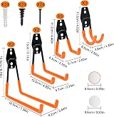 TECHSHARE Garage Hooks 12 Pack Heavy Duty Wall Hooks 4 Sizes with Screws view 2