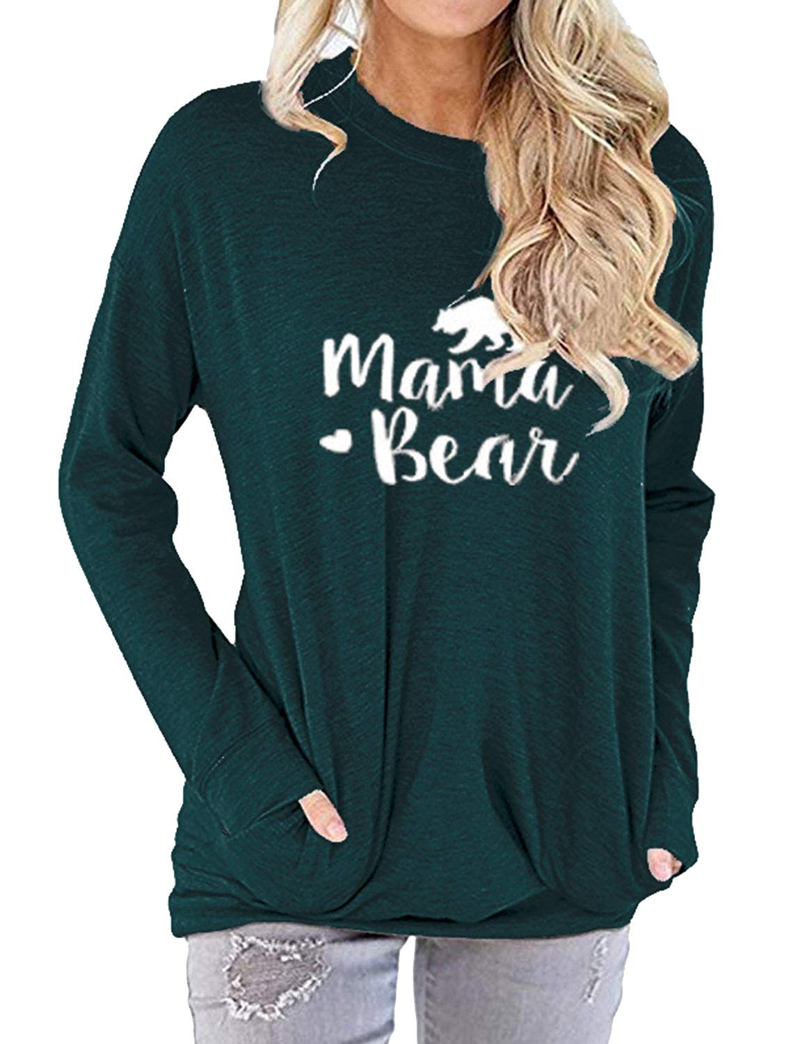 Nlife Mama Bear Mothers Day Shirt for Gifts Moms Graphic Tees with Sayings Womens Tshirts Tops
