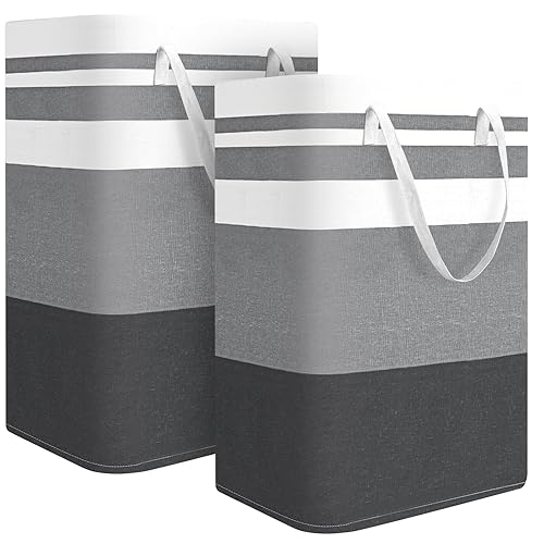 2-Pack Large Laundry Bag, Waterproof,Collapsible Tall Clothes Hamper with Extended Handles for Clothes Toys in the Dorm and Family,NO have Wire frame！ not stand up!