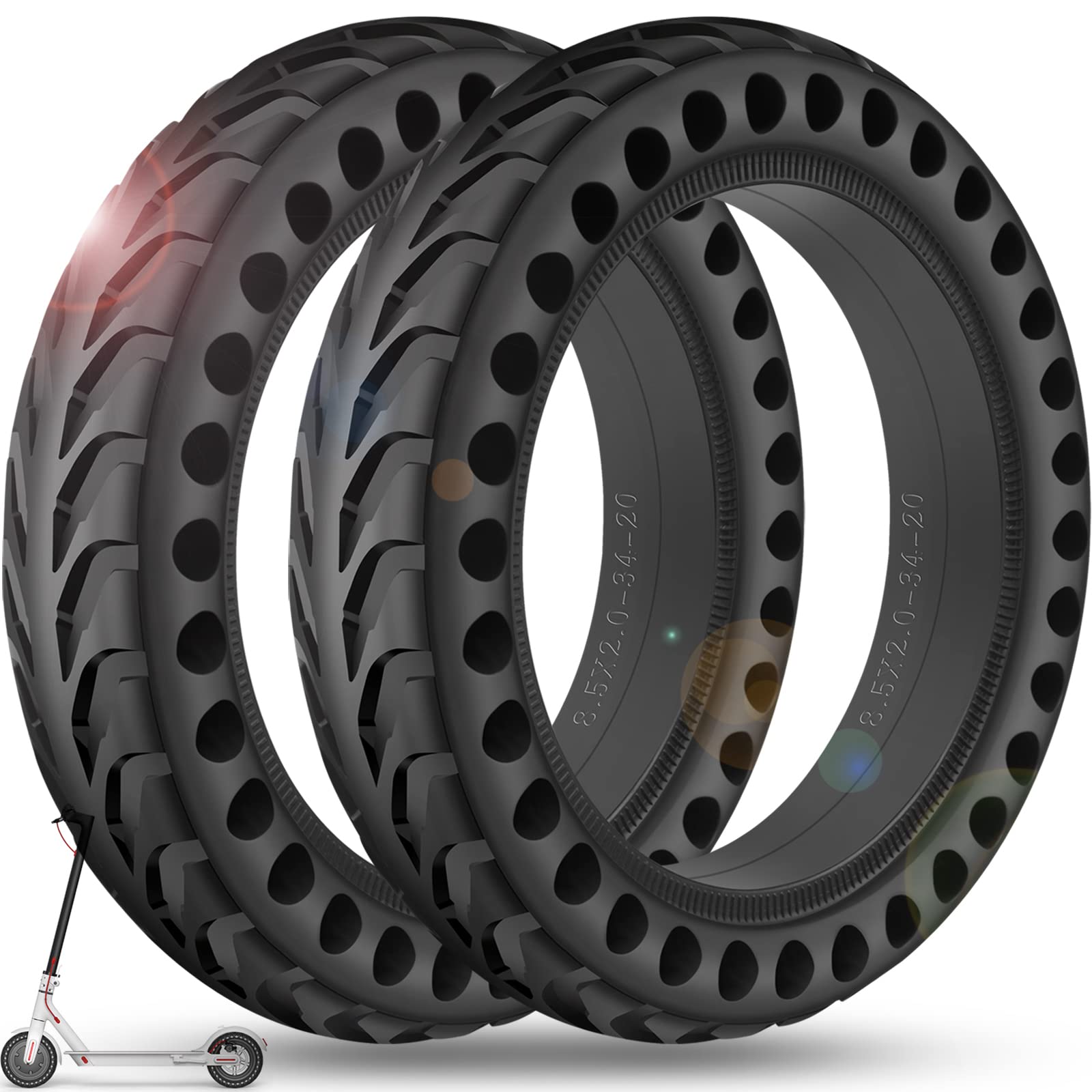 Photo 1 of BANGTING 2PCS Upgrade 50/75-6.1 Electric Scooter Solid Tires, 8.5x2.0 Tires Tubeless for Gotrax GXL V2/XR/APEX, 8 1/2 x2 Tire Replacement for Hiboy S2, Xiaomi 3 Lite/3/Pro 2/1s/M365 (Black 2 PCS)