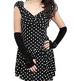 DUNKOING Cute Y2K Arm Warmers Kawaii Knitted Wrist Warmers Long Japanese Harajuku Goth Fingerless Sleeve for Women Girls