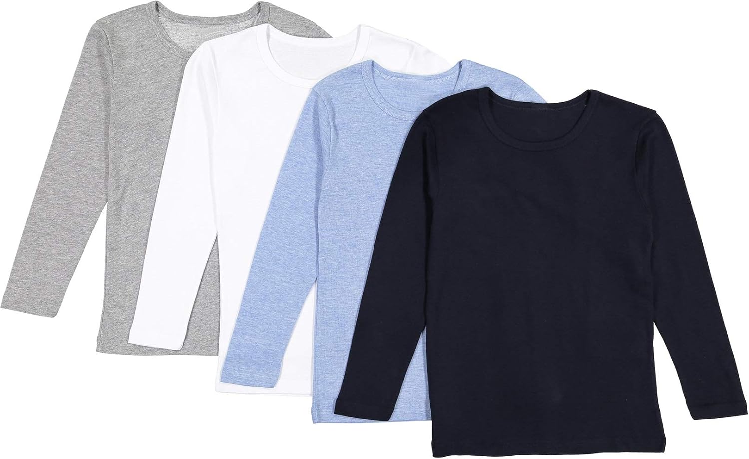 Brix Baby Toddler Boys' Long Sleeve - 4-Pack Cotton Tagless Tee Shirts.: Clothing
