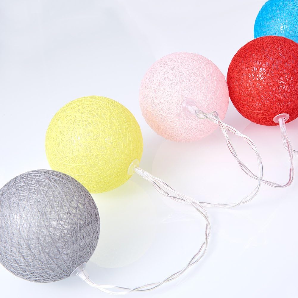 XianghuangTechnology Cotton Ball Lights LED Fairy Lights Battery Powered String Lights for Wedding Garden Decoration (30 Lights,480cm) - Image 4