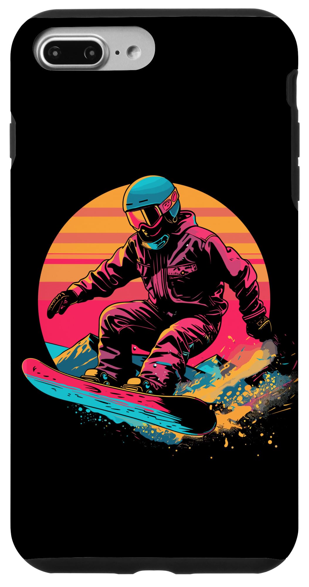 Snowboarder 80s Look Freestyle Snowboarding Case for iPhone 7 Plus/8 Plus
