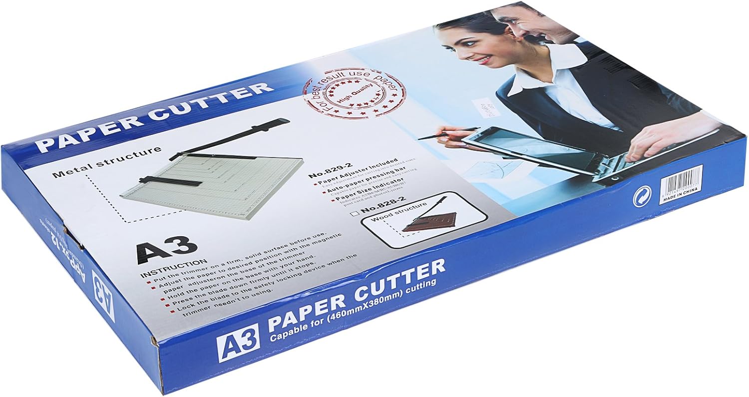 A2-B7 Paper Trimmer Paper Cutter Heavy Duty Trimmer Gridded Paper Photo Guillotine Craft Machine 18 inch Cut Length 12 Sheets Capacity for Office Home Use : Office Products