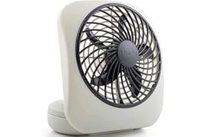 O2COOL Treva 5 Inch Battery Powered Fan Portable Desk Fan 2 Cooling Speeds with Compact Folding & Tilt Design Cubicle Accessories Small Portable (Grey)
