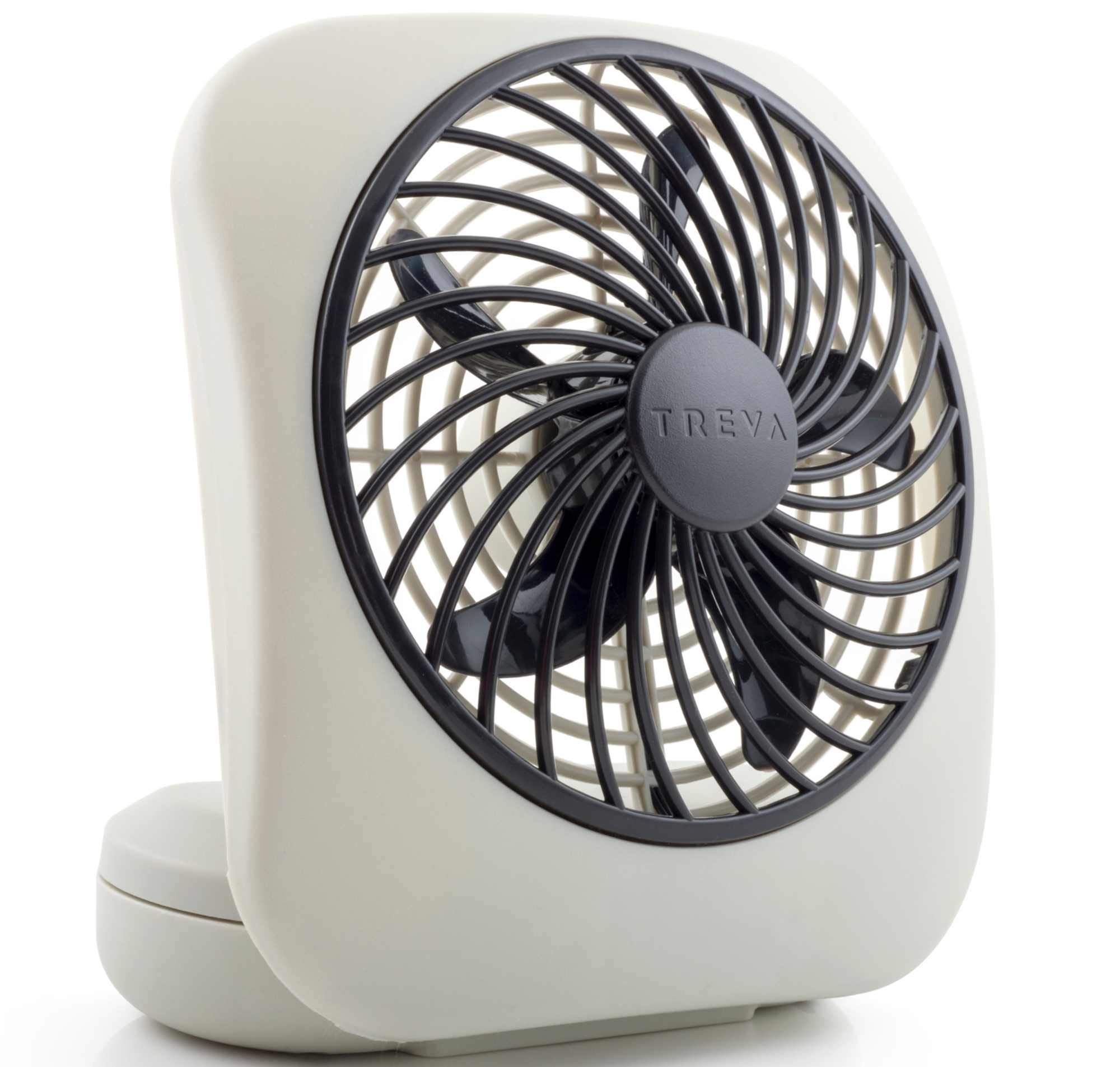 Photo 1 of O2COOL Treva 5 Inch Battery Powered Fan Portable Desk Fan 2 Cooling Speeds with Compact Folding & Tilt Design Cubicle Accessories Small Portable (Grey)