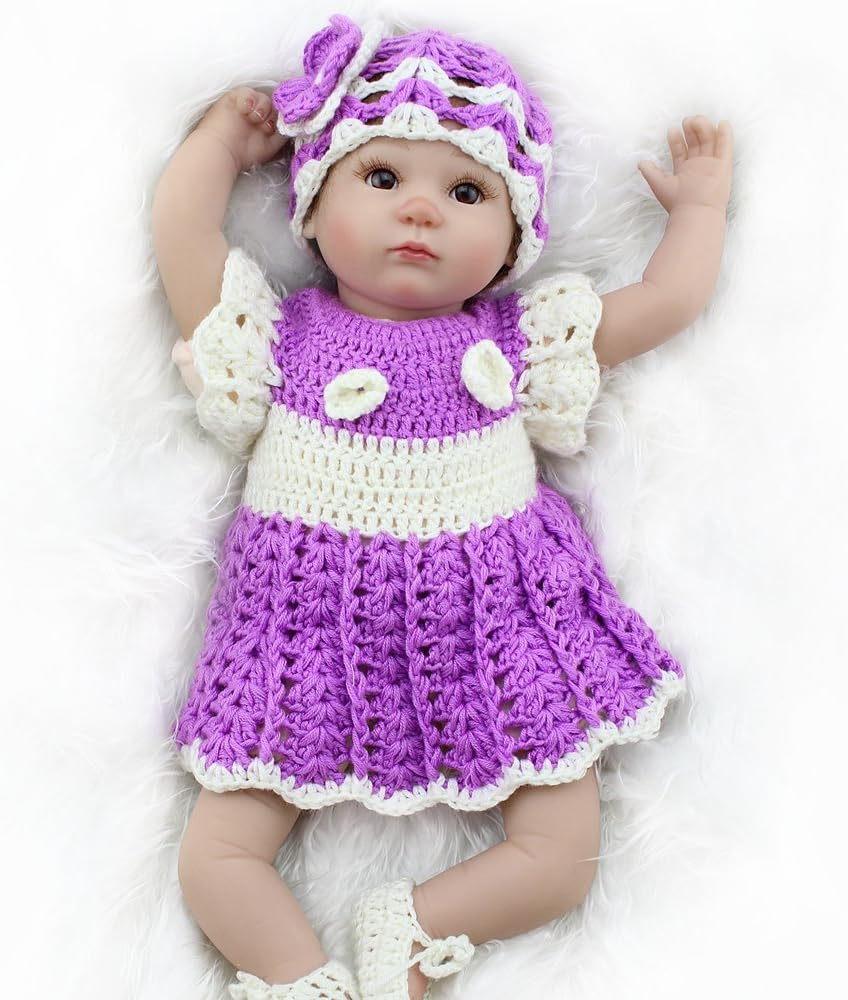 Kaydora 16 inches Soft Silicone Vinyl Reborn Baby Doll for Girls Play House Toys with Magnetic Pacifier Dummy