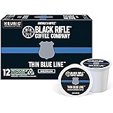 Black Rifle Coffee Company Thin Blue Line, 12 Count, Medium Roast K Cups - Single Serve K Cups Coffee Pods - Kcup Pods Compatible with Keurig 1.0 & 2.0 - Made from Arabica Beans