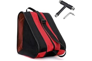 Qavctw Roller Skate Bag Ice Skate with T Tool Accessory Adjustable Shoulder Strap and Top Handle Oxford Cloth Premium Bag to Carry Ice Skates Roller Skates Inline Skates for Both Kids and Adults