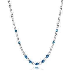 FANCIME Sterling Silver Created Topaz Tennis