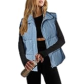 Zeagoo Women Puffer Vest Lightweight Stand Collar Sleeveless Winter Warm Zip Up Padded Outerwear Jackets with Pockets S-XXL