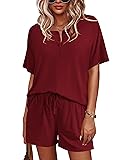 Ekouaer Womens Pajamas Set Short Sleeve Sleepwear 2