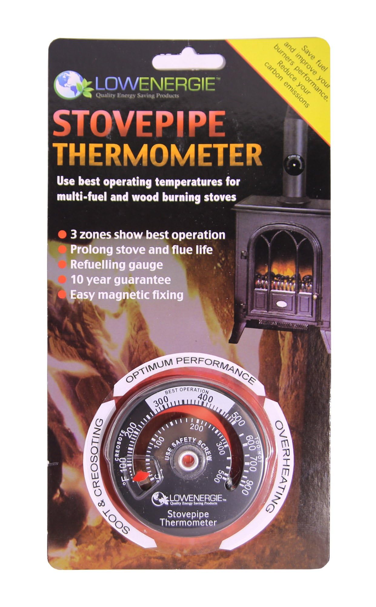 Lowenergie Stove Flue Pipe Thermometer Temperature Gauge Log Burner… (3)