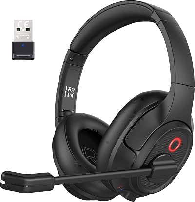 EKSA H6 Wireless Headset with AI ENC Mic Bluetooth 5.0 USB Dongle