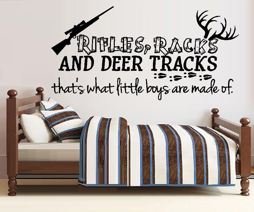 BestPricedDecals Rifles Racks and Deer Tracks, That's What Little Boys are Made of #8 ~ Wall Decal, 20" X 40"