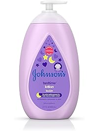 Johnson&rsquo;s Moisturizing Bedtime Baby Lotion with NaturalCalm Essences to Soothe and Relax, Hypoallergenic and Paraben-, Phthalate- and Dye-Free Baby Skin Care, 27.1 fl. oz