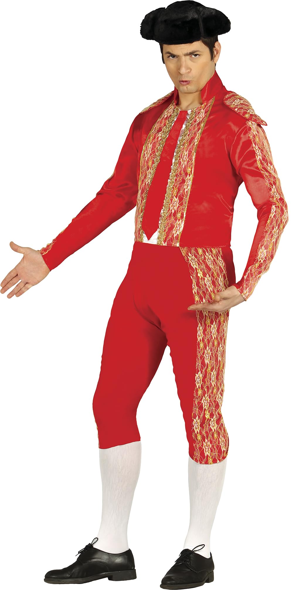FIESTAS GUIRCA | Adult Bullfighter Fancy Dress (56-58/XXL) - Jacket and Trousers - Matador Outfit for Fancy Dress Parties, Carnival and Cultural Celebrations - Ideal for Men - Red