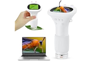 ASHFLY Microscope for Kids, Kids Microscope with 2'' Inch Screen - 200x Zoom Mini Handheld Microscope Camera, Christmas Birthday Gifts for Age 3 4 5 6 7 8 9 10 11 12 Girls Boys