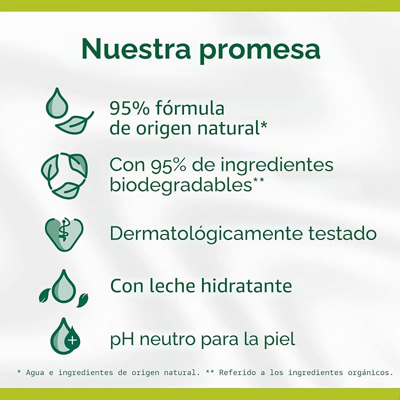 Gel de ducha, natural, para pieles sensibles, 6 x 250 ml, crema de ducha con leche hidratante