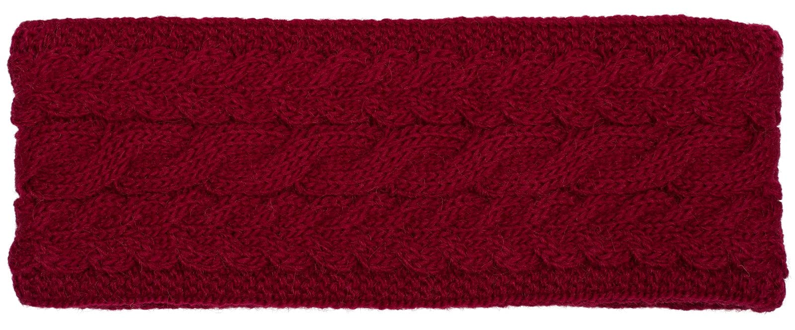 styleBREAKER ladies knitted headband unicoloured with cable stitch, thermo fleece lining, winter headband uni 04026058, Colour:Claret-Red — image 1