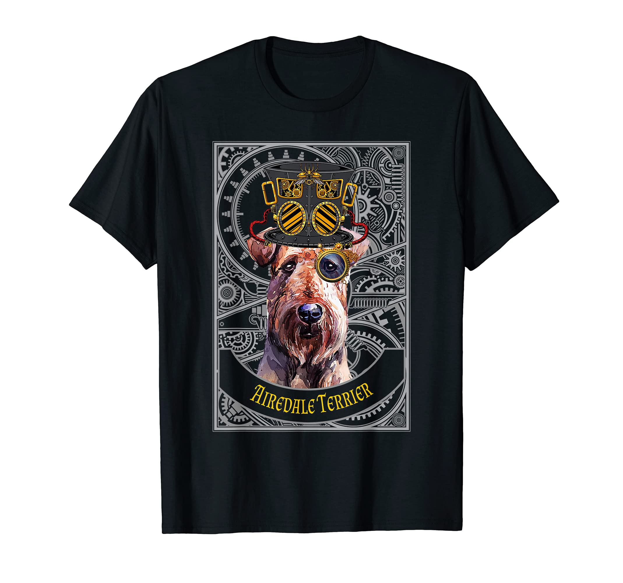 Steampunk Victorian art with Airedale Terrier T-Shirt