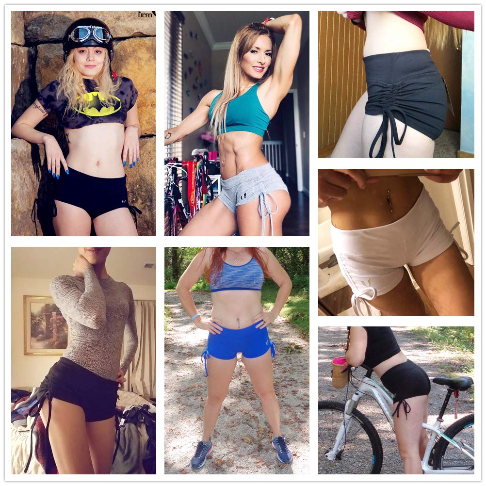 FIRM ABS Womens Summer Sexy High Waist Sport Gym Yoga Short Panties Dark Blue M