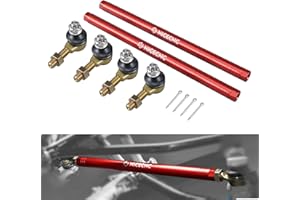 NICECNC Tie Rods and Tie Rod Ends Compatible with Yamaha Raptor 700 YFM700 2013 2015-2023,Raptor 700 YFM700R 2006 2007 2008 2014,Raptor 700R YFM700R 2009-2013 2015-2023 Tie Rod Kit,Red