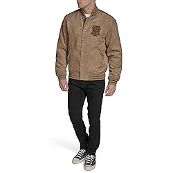 Tommy Hilfiger Men's Faux Suede Logo Varsity