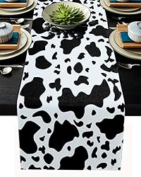 Cow Print Table Runner Rustic Table