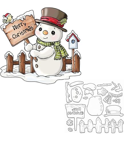 Christmas Snowman Metal Cutting Dies - Scrapbooking & Card Making Dies, Embossing Stencils, DIY Craft Accessories