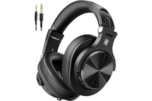 OneOdio A70 Bluetooth Over Ear Headphones, Wireless Headphones with 72H Playtime, Hi-Res, Built-in Mic, 3.5mm/6.35mm Wired Au