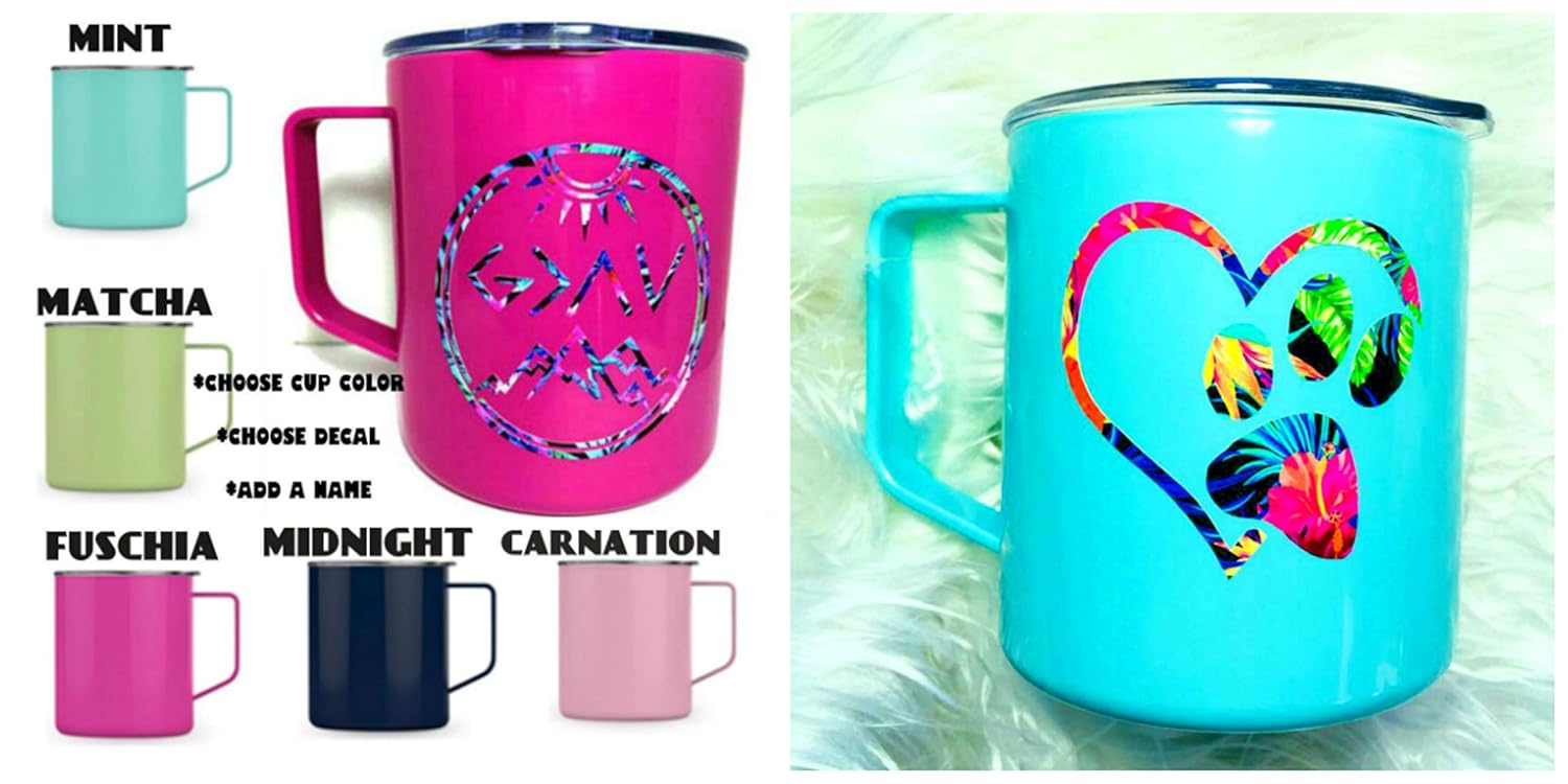 Personalized Coffee Mug with Lid and Handle Stainless