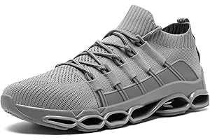 DYKHMATE Steel Toe Wide Shoes for Men Women Lightweight Safety Sneakers Fashion Work Shoes Comfortable Breathable Safety Toe Slip on Tennis Shoes