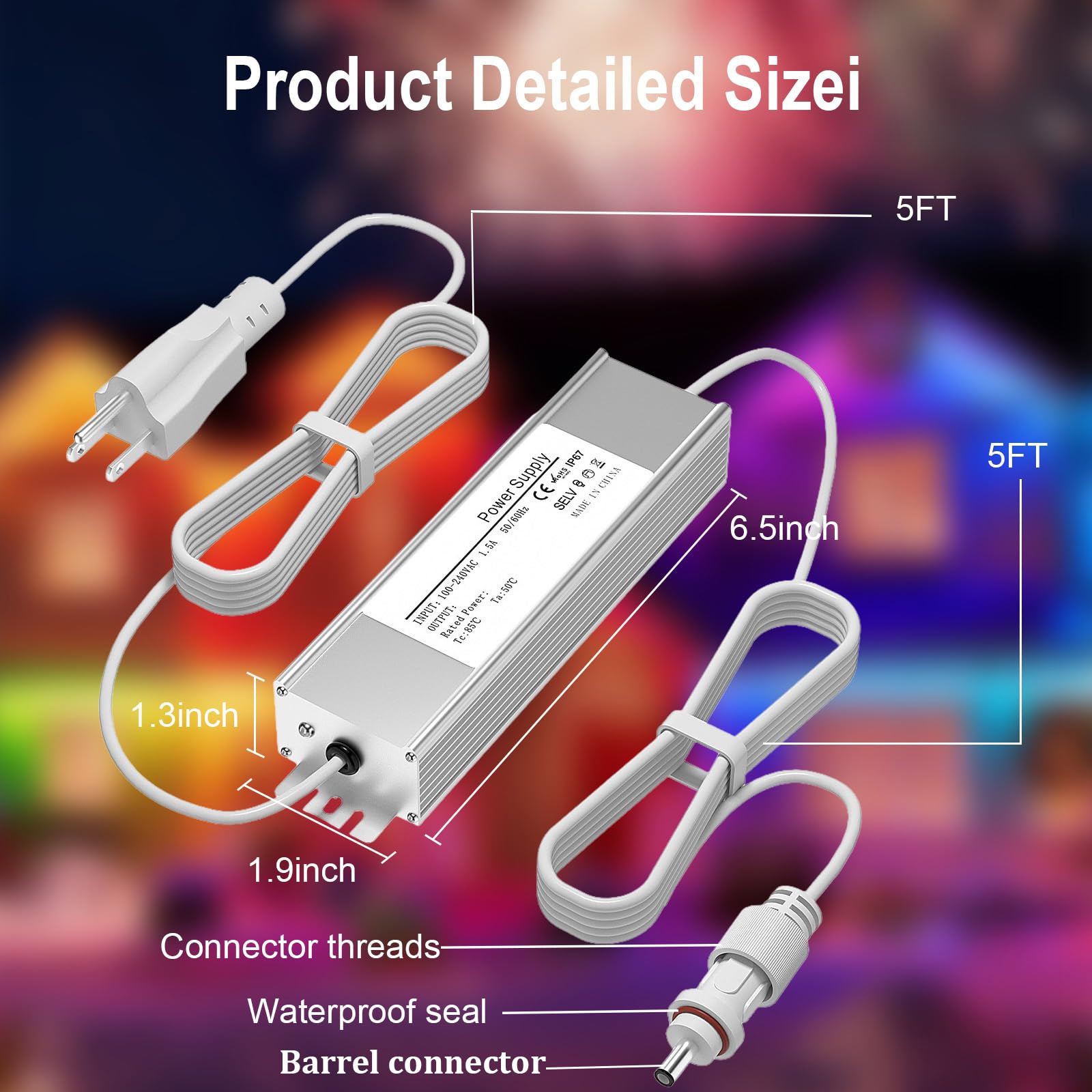 Condition photo showing New/Like New for 36v waterproof power adapter? for govee permanent outdoor lights,compatible with govee h705d h705e h
