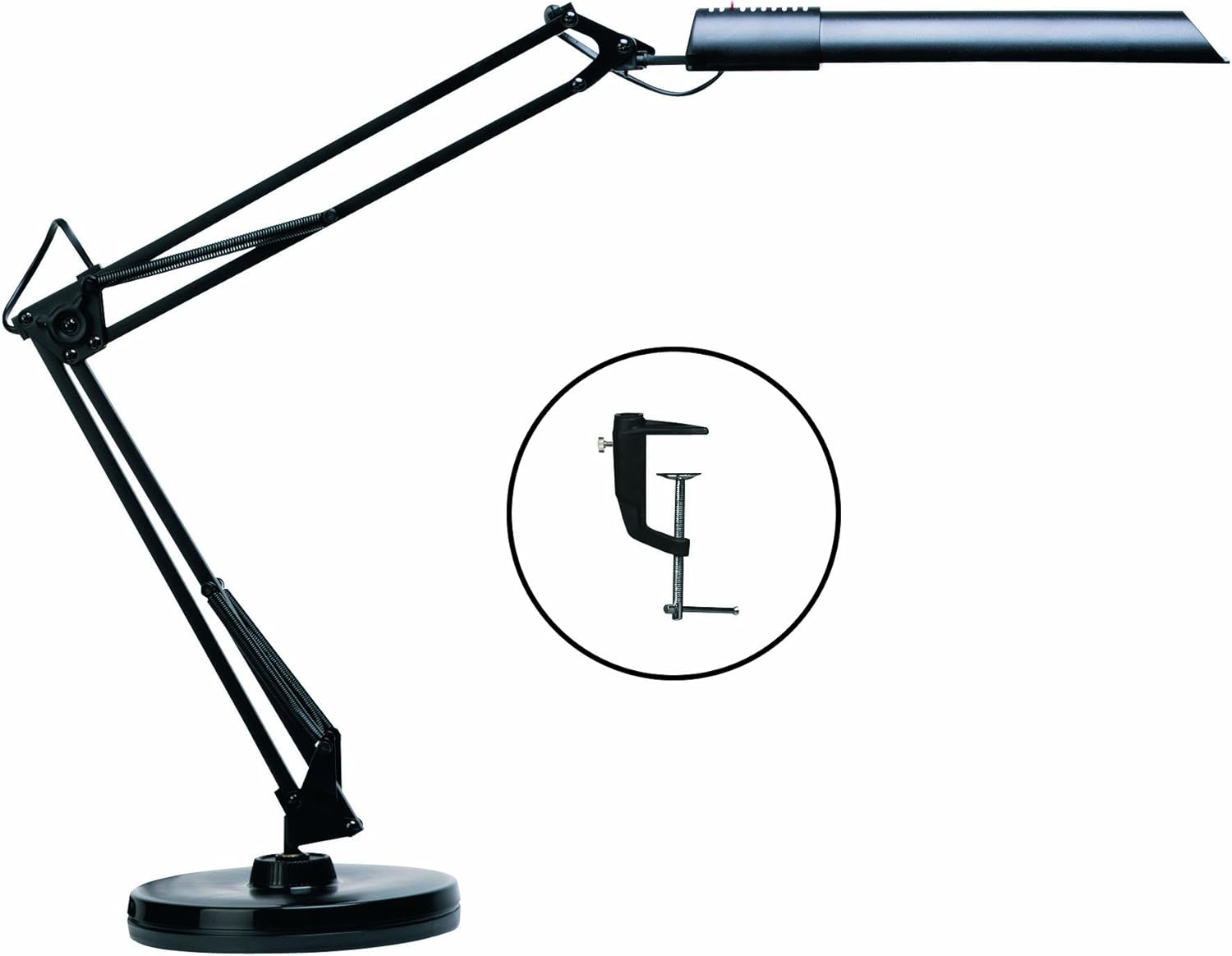 Unilux Swingo Fluorescent Desk Lamp with Flexible Movement Weighted